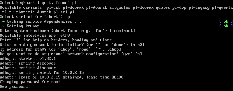 2 install root password