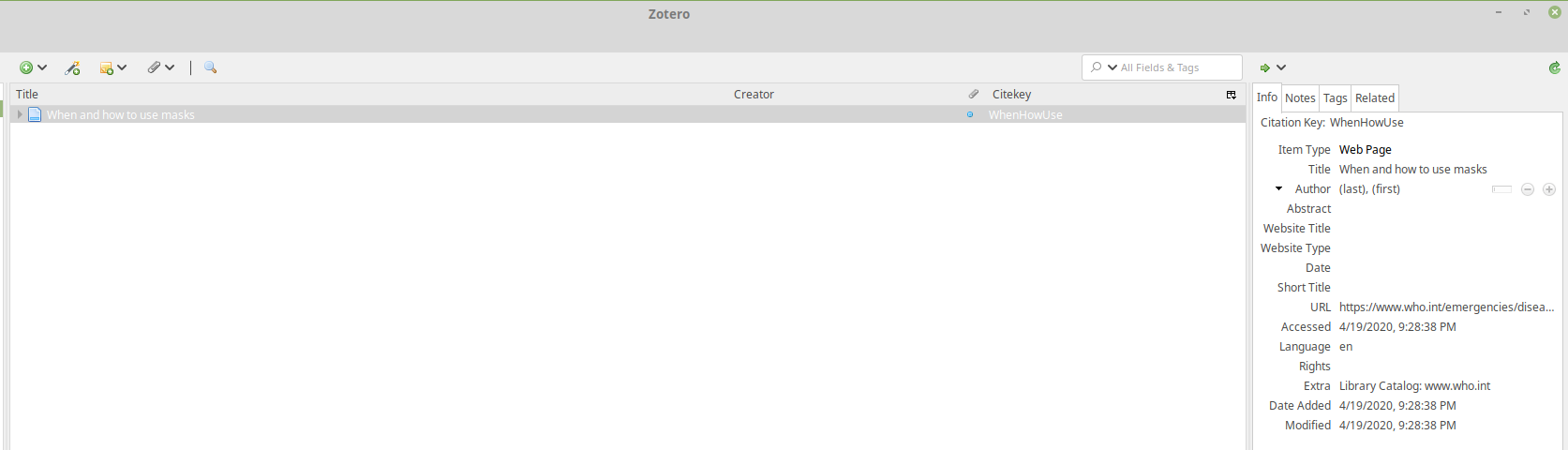 zotero added